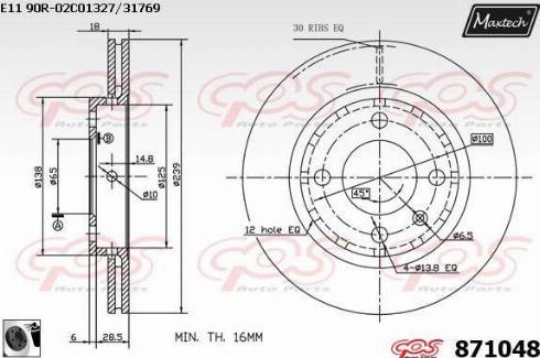 Maxtech 871048.0060 - Brake Disc autospares.lv