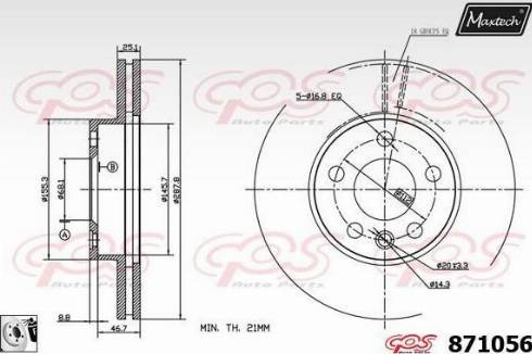 Maxtech 871056.0080 - Brake Disc autospares.lv