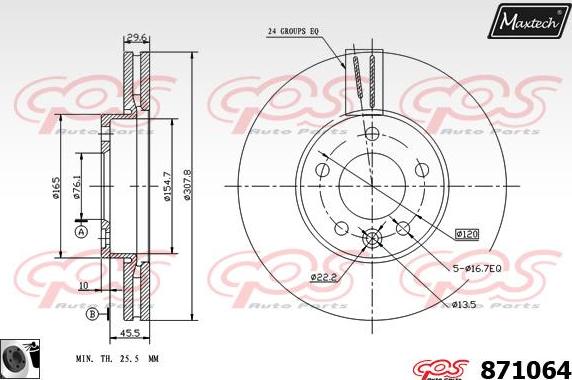 Maxtech 871056 - Brake Disc autospares.lv