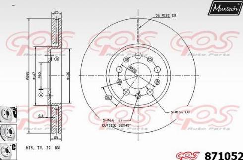 Maxtech 871052.6980 - Brake Disc autospares.lv