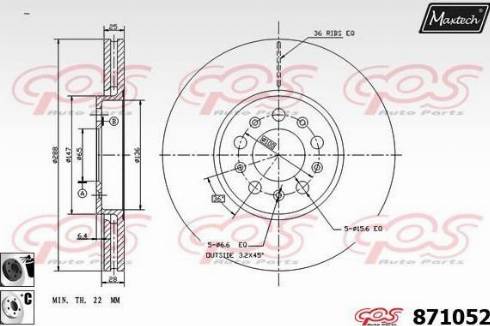 Maxtech 871052.6060 - Brake Disc autospares.lv