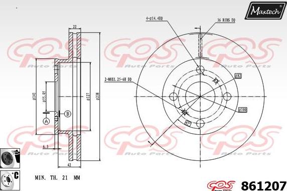 Maxtech 871052 - Brake Disc autospares.lv