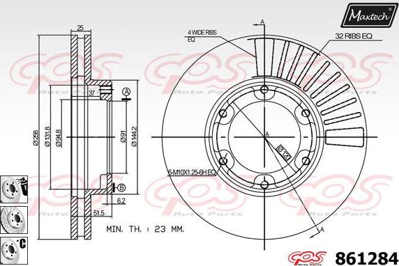 Maxtech 873607 - Brake Disc autospares.lv