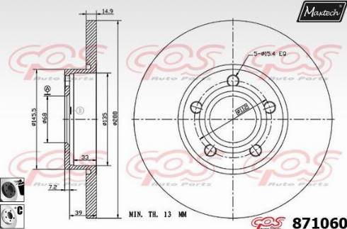 Maxtech 871060.6060 - Brake Disc autospares.lv