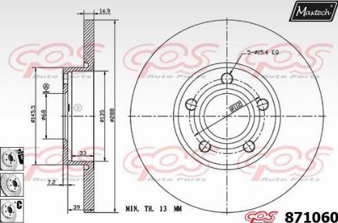 Maxtech 871060.6880 - Brake Disc autospares.lv