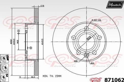 Maxtech 871062.6880 - Brake Disc autospares.lv