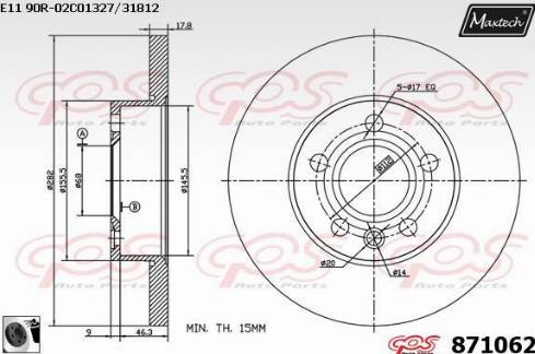 Maxtech 871062.0060 - Brake Disc autospares.lv