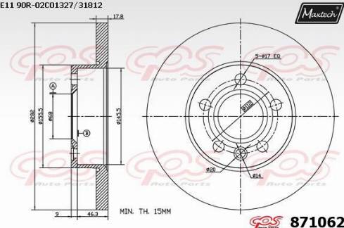 Maxtech 871062.0000 - Brake Disc autospares.lv