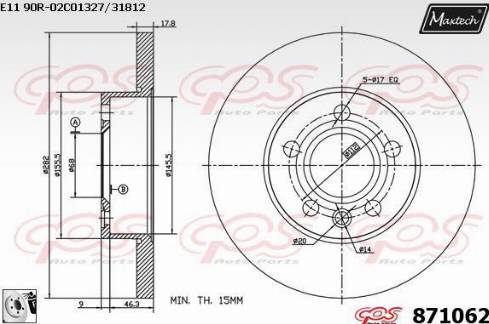 Maxtech 871062.0080 - Brake Disc autospares.lv