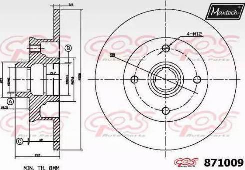 Maxtech 871009.6880 - Brake Disc autospares.lv