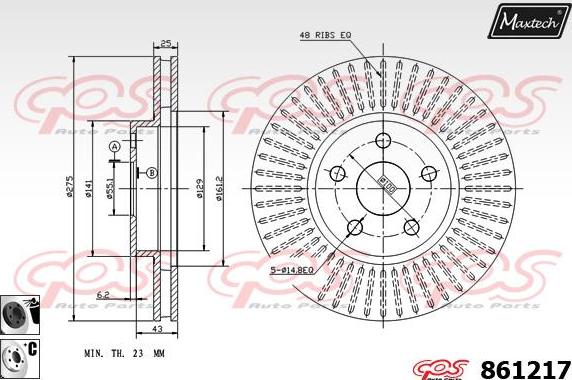 Maxtech 871009 - Brake Disc autospares.lv