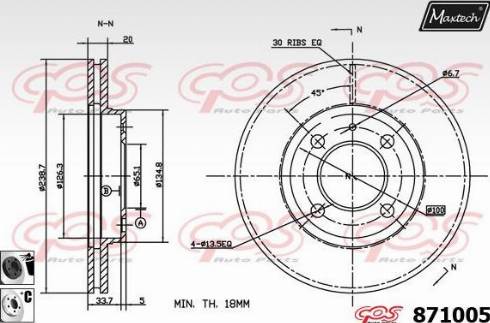 Maxtech 871005.6060 - Brake Disc autospares.lv