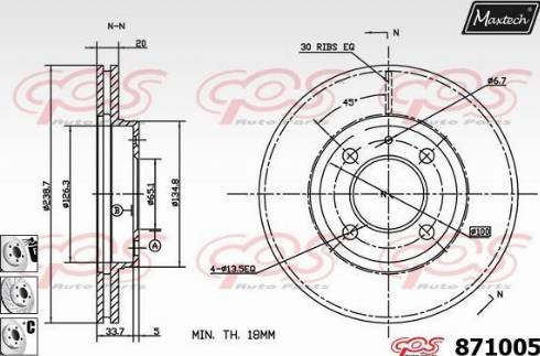 Maxtech 871005.6880 - Brake Disc autospares.lv