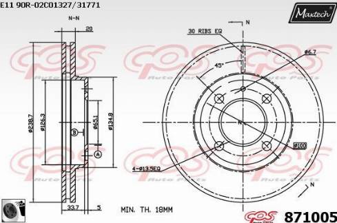 Maxtech 871005.0060 - Brake Disc autospares.lv