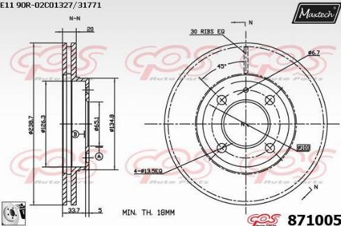 Maxtech 871005.0080 - Brake Disc autospares.lv