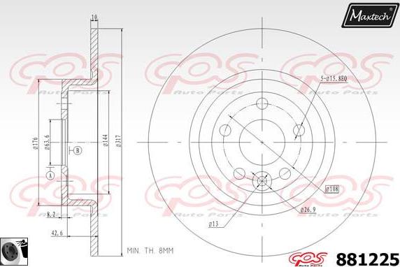 Maxtech 871005 - Brake Disc autospares.lv