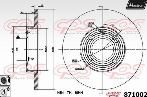 Maxtech 871002.6060 - Brake Disc autospares.lv