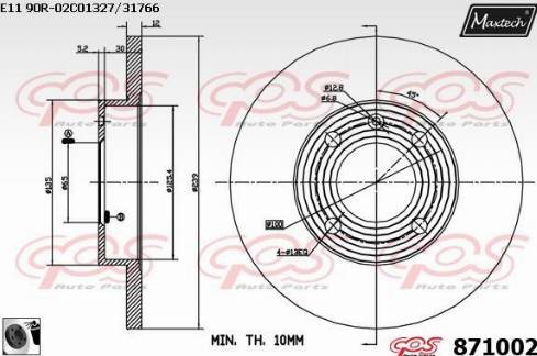 Maxtech 871002.0060 - Brake Disc autospares.lv