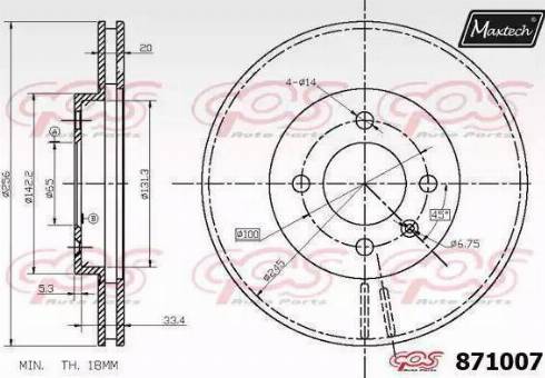 Maxtech 871007.0000 - Brake Disc autospares.lv