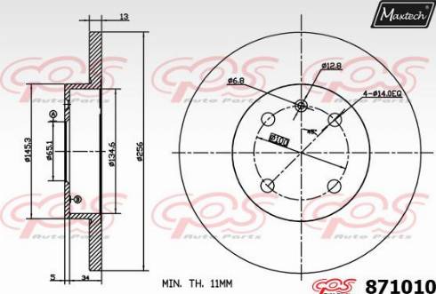 Maxtech 871010.0000 - Brake Disc autospares.lv