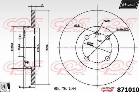 Maxtech 871010.0080 - Brake Disc autospares.lv