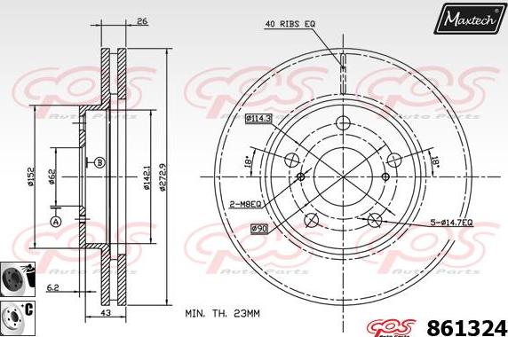 Maxtech 871010 - Brake Disc autospares.lv