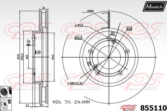 Maxtech 871011 - Brake Disc autospares.lv