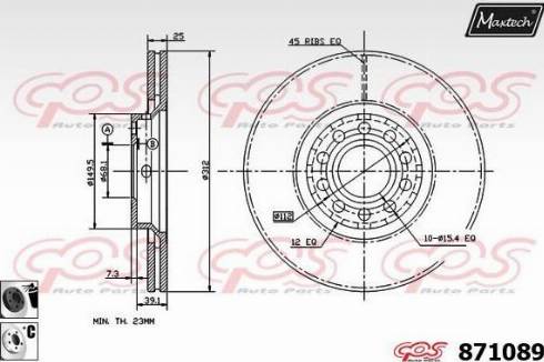 Maxtech 871089.6060 - Brake Disc autospares.lv