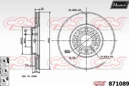 Maxtech 871089.6880 - Brake Disc autospares.lv