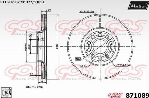 Maxtech 871089.0080 - Brake Disc autospares.lv