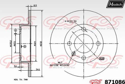 Maxtech 871086.0000 - Brake Disc autospares.lv