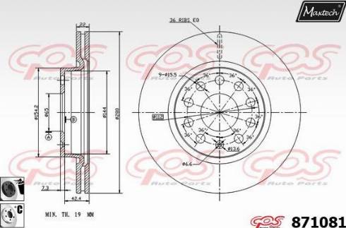 Maxtech 871081.6060 - Brake Disc autospares.lv