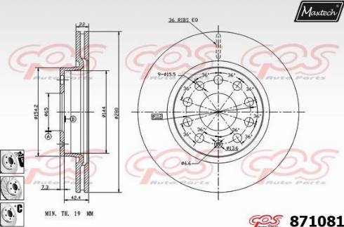 Maxtech 871081.6880 - Brake Disc autospares.lv