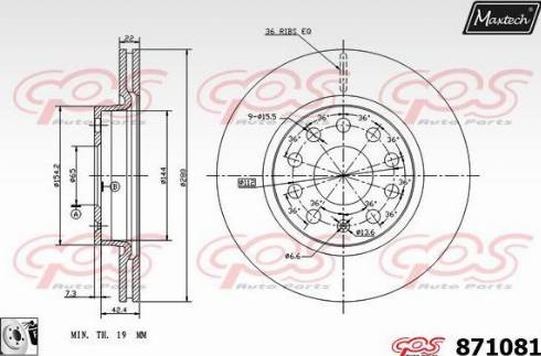 Maxtech 871081.0080 - Brake Disc autospares.lv