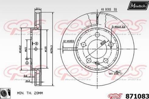 Maxtech 871083.0060 - Brake Disc autospares.lv