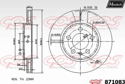 Maxtech 871083.0000 - Brake Disc autospares.lv