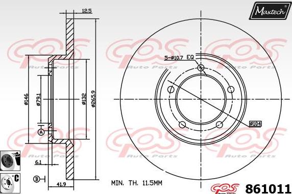 Maxtech 871083 - Brake Disc autospares.lv