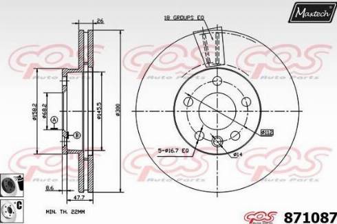 Maxtech 871087.6060 - Brake Disc autospares.lv