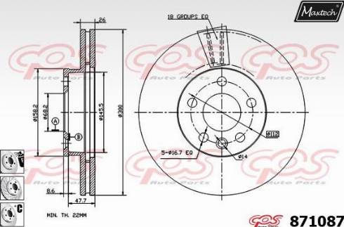 Maxtech 871087.6880 - Brake Disc autospares.lv