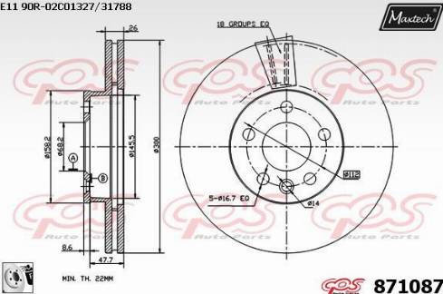 Maxtech 871087.0080 - Brake Disc autospares.lv