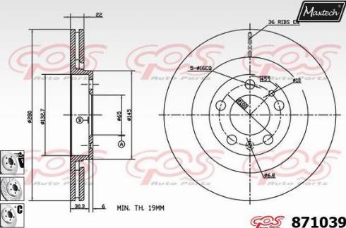 Maxtech 871039.6980 - Brake Disc autospares.lv