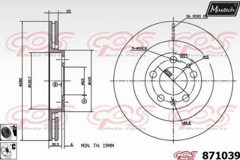 Maxtech 871039.6060 - Brake Disc autospares.lv