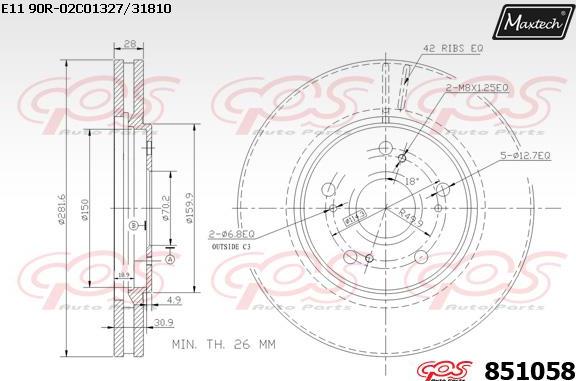 Maxtech 871039 - Brake Disc autospares.lv