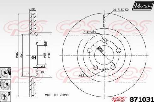 Maxtech 871031.6980 - Brake Disc autospares.lv