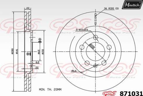 Maxtech 871031.0000 - Brake Disc autospares.lv