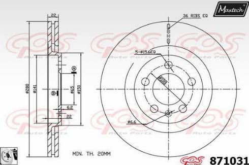 Maxtech 871031.0080 - Brake Disc autospares.lv