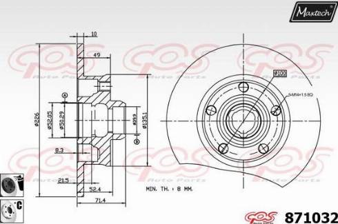 Maxtech 871032.6060 - Brake Disc autospares.lv