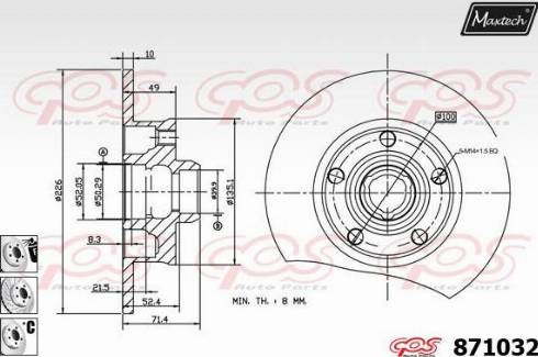 Maxtech 871032.6980 - Brake Disc autospares.lv