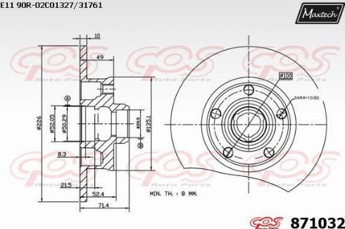 Maxtech 871032.0000 - Brake Disc autospares.lv