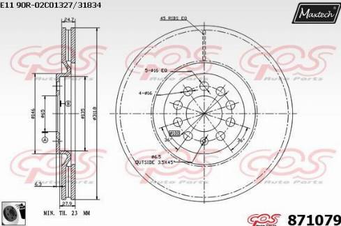 Maxtech 871079.0060 - Brake Disc autospares.lv